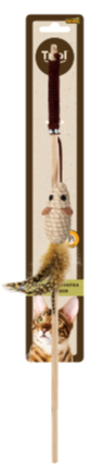 Игрушка-дразнилка для кошек &quot;Мышь с перьями&quot; для кошек, 70/400мм, Triol