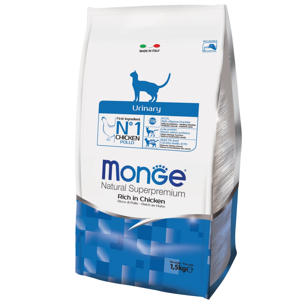 Корм сухой Monge Cat Urinary корм для кошек профилактика МКБ с курицей 10 кг